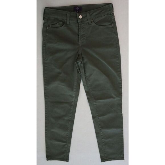 NYDJ Women's Sz 0 Green Marilyn Straight Cotton Blend Ankle Jeans $109 - Picture 1 of 6